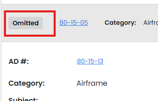 Unomit Icon Omit an AD From an AD Compliance Report