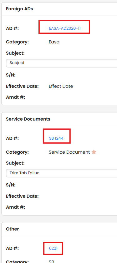 Creating a Service Bulletin Line Item in your AD Compliance Report
