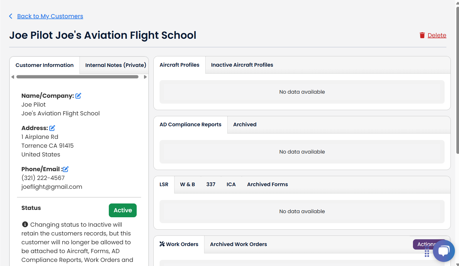 Add a New Customer Manually