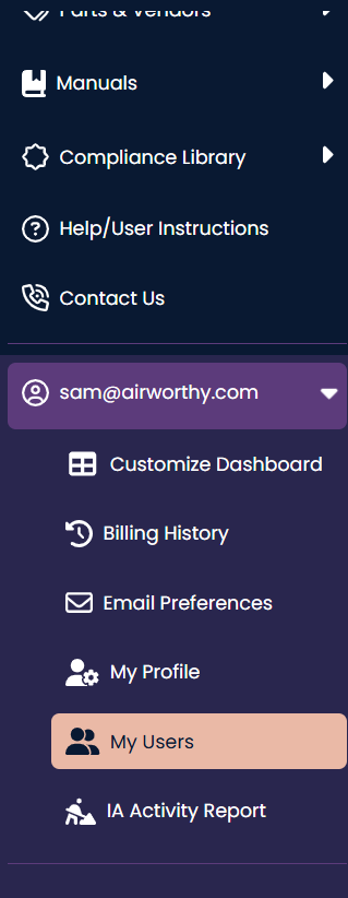 Adding an additional user to your account
