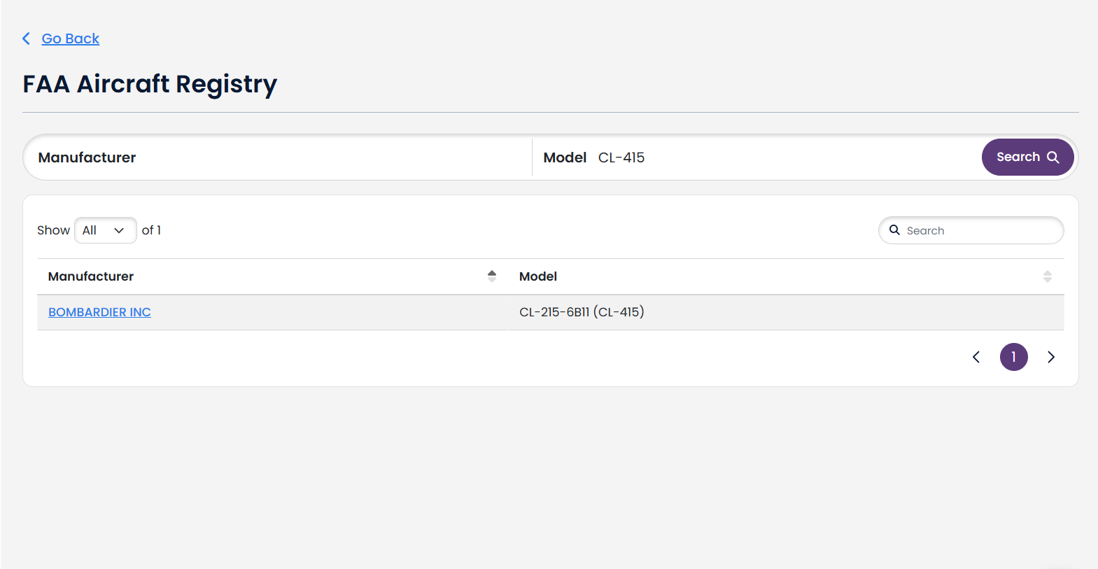 Using the Aircraft Registry
