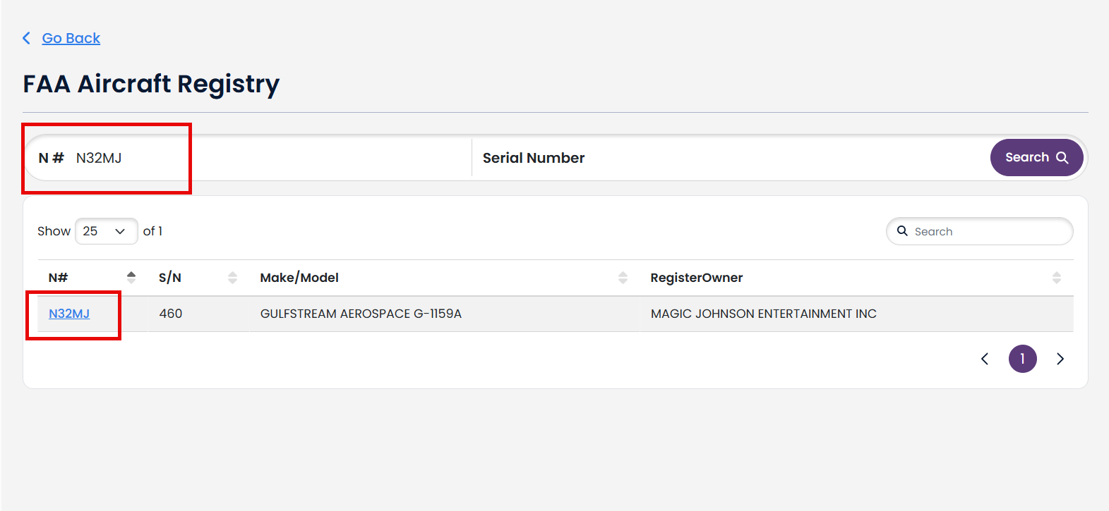 Using the Aircraft Registry