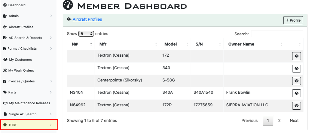 Referencing Type Certificate Data Sheets (TCDS)