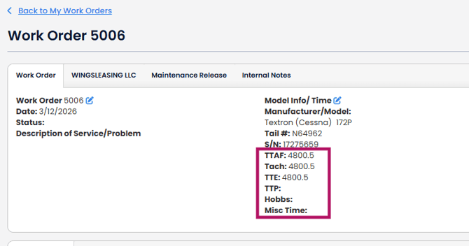 updated aircraft times WO